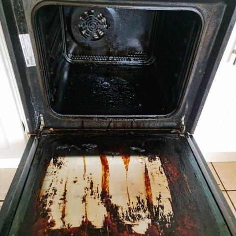 oven clean before