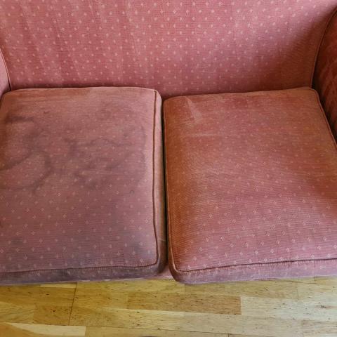 sofa cleaned before/after